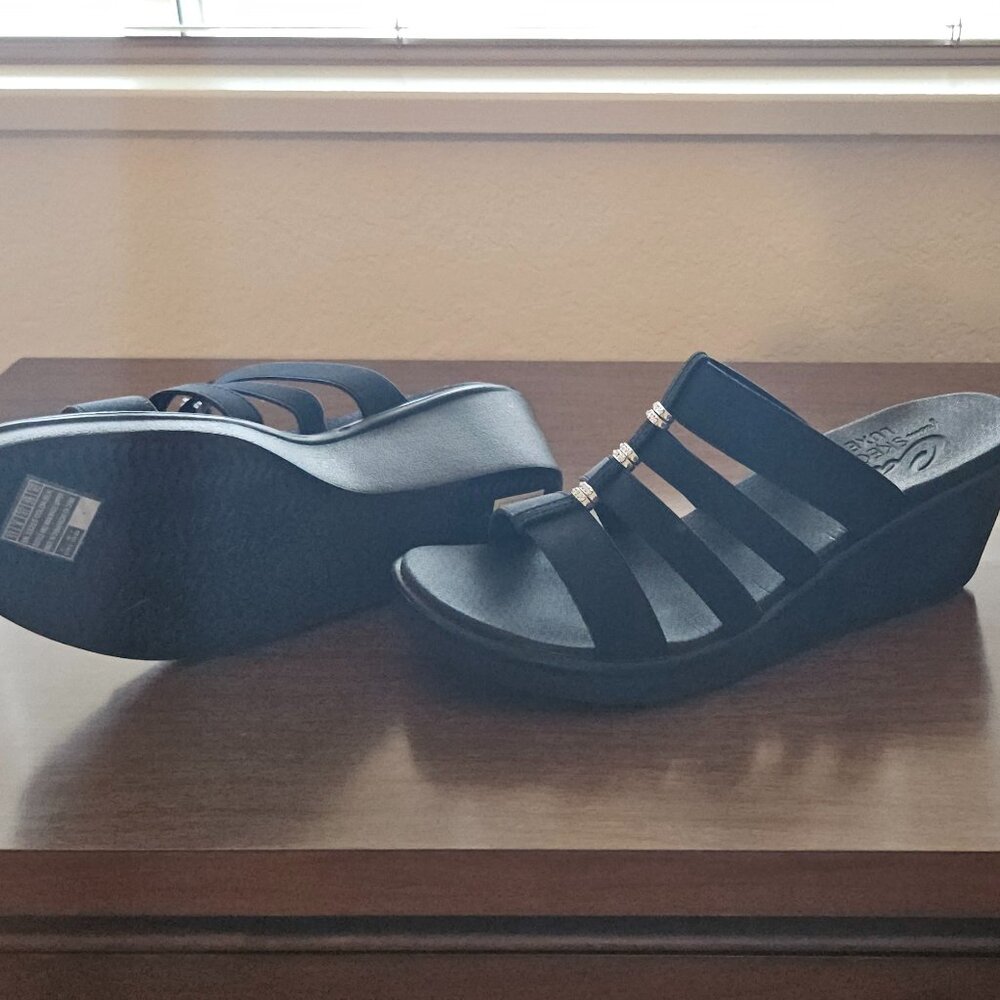 Skechers Cali Eco Luxe Slip On Wedge Sandals size 11